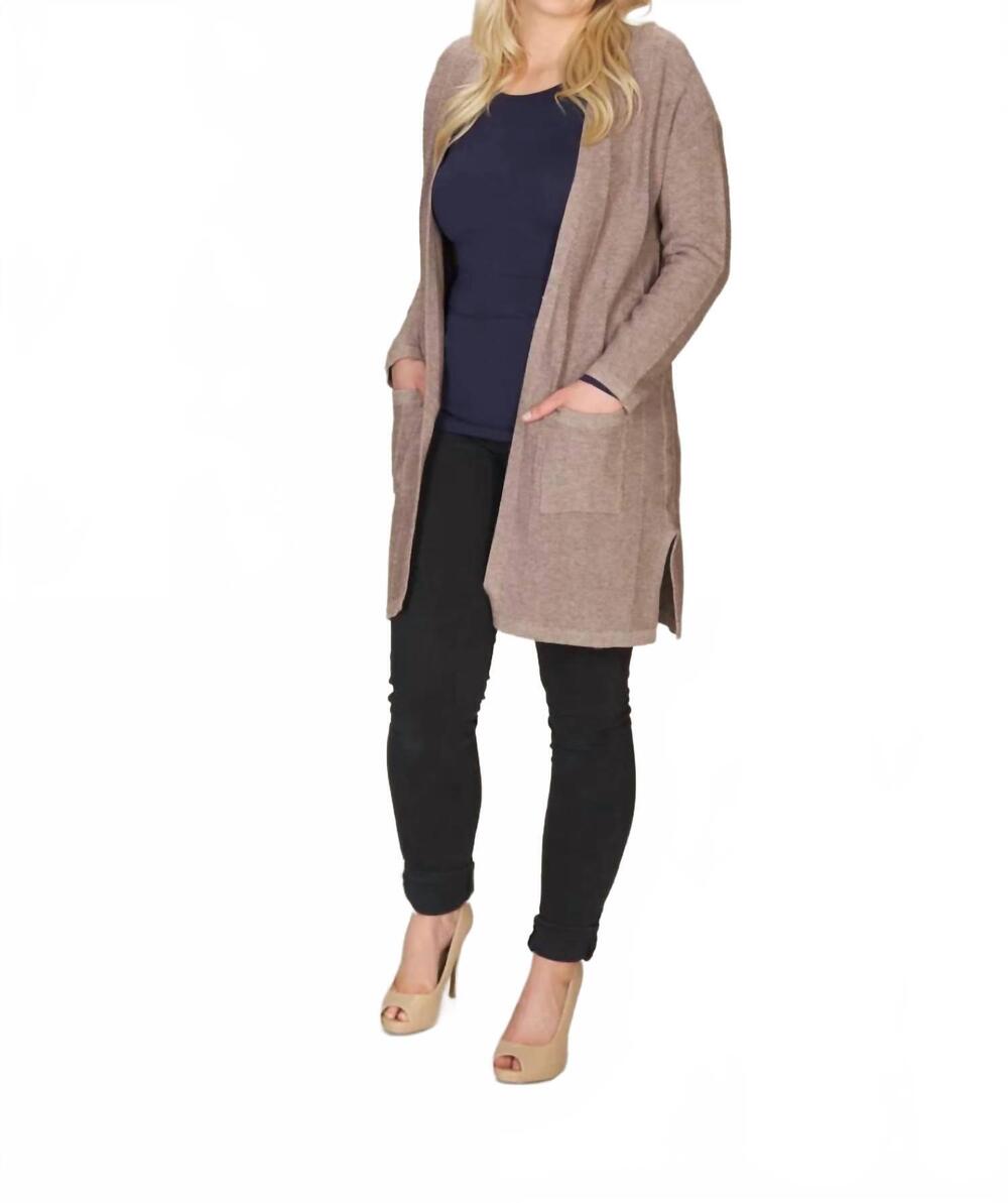 NEW PAPILLON long sleeve knit cardigan in tan